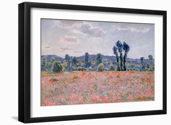 Poppy Field, c.1890-Claude Monet-Framed Giclee Print