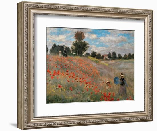 Poppy Field (Detail)-Claude Monet-Framed Art Print