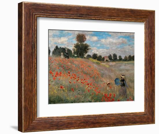 Poppy Field (Detail)-Claude Monet-Framed Art Print