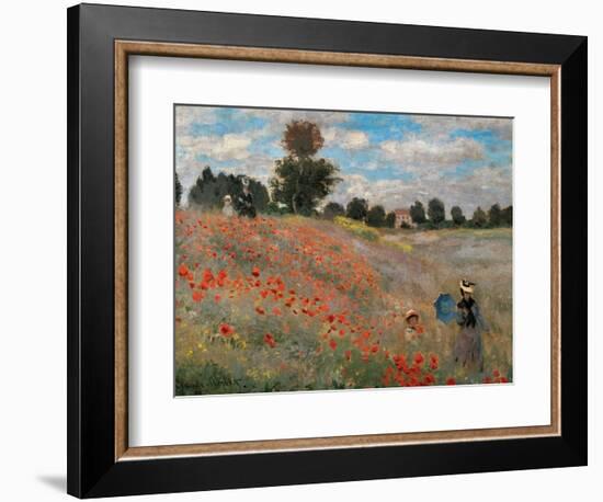 Poppy Field (Detail)-Claude Monet-Framed Art Print