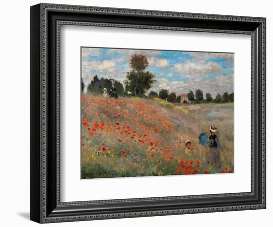 Poppy Field (Detail)-Claude Monet-Framed Art Print