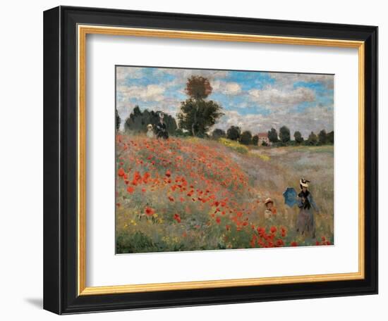 Poppy Field (Detail)-Claude Monet-Framed Art Print