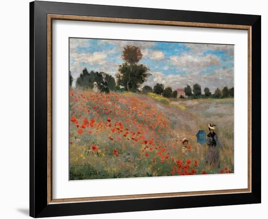 Poppy Field (Detail)-Claude Monet-Framed Art Print