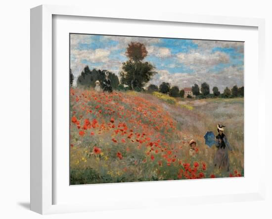 Poppy Field (Detail)-Claude Monet-Framed Art Print