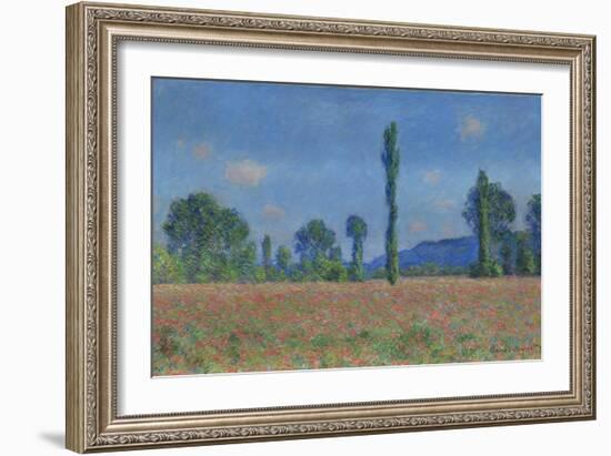 Poppy Field, Giverny, 1890-91-Claude Monet-Framed Giclee Print