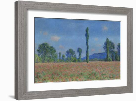 Poppy Field, Giverny, 1890-91-Claude Monet-Framed Giclee Print