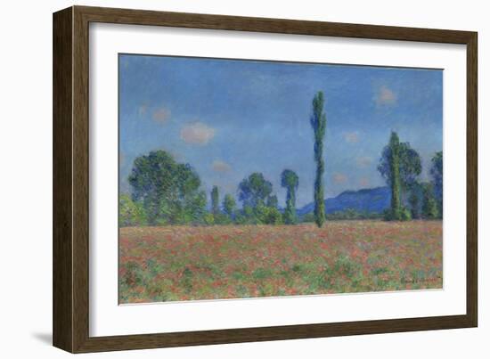 Poppy Field, Giverny, 1890-91-Claude Monet-Framed Giclee Print