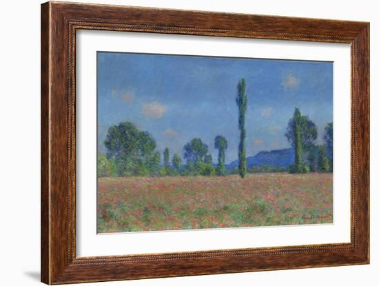 Poppy Field, Giverny, 1890-91-Claude Monet-Framed Giclee Print