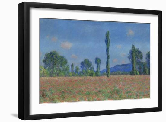 Poppy Field, Giverny, 1890-91-Claude Monet-Framed Giclee Print