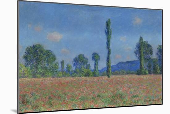 Poppy Field, Giverny, 1890-91-Claude Monet-Mounted Giclee Print