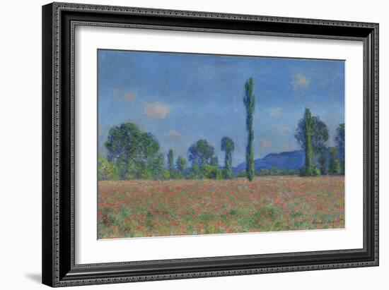 Poppy Field, Giverny, 1890-91-Claude Monet-Framed Giclee Print