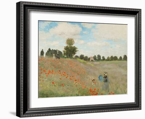 Poppy Field, Near Argenteuil, c.1873-Claude Monet-Framed Art Print