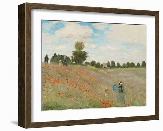 Poppy Field, Near Argenteuil, c.1873-Claude Monet-Framed Premium Giclee Print