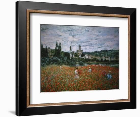 Poppy Field Near Vetheuil-Claude Monet-Framed Giclee Print