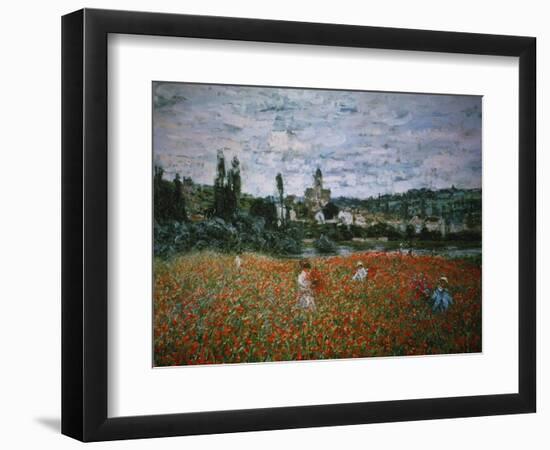Poppy Field Near Vetheuil-Claude Monet-Framed Giclee Print