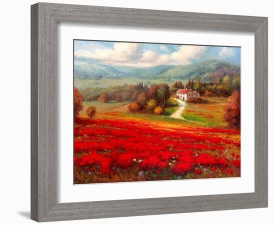 Poppy Fields Afar-Marino-Framed Art Print