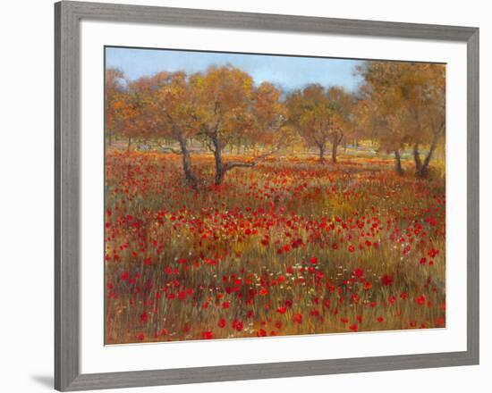 Poppy Fields In Red-Longo-Framed Art Print