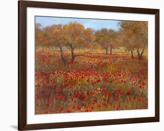 Poppy Fields In Red-Longo-Framed Art Print