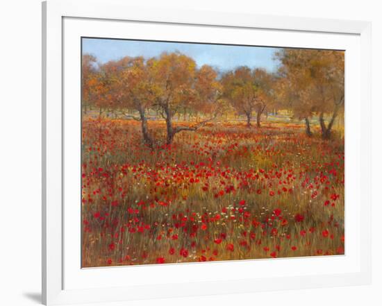 Poppy Fields In Red-Longo-Framed Art Print