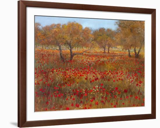 Poppy Fields In Red-Longo-Framed Art Print