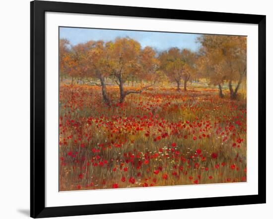 Poppy Fields In Red-Longo-Framed Art Print