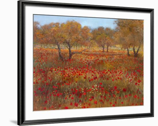 Poppy Fields In Red-Longo-Framed Art Print