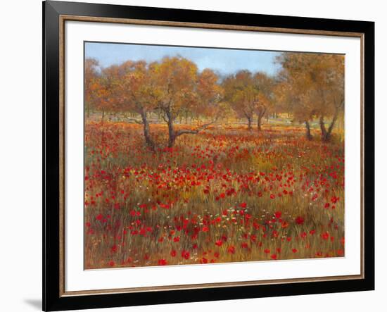 Poppy Fields In Red-Longo-Framed Art Print