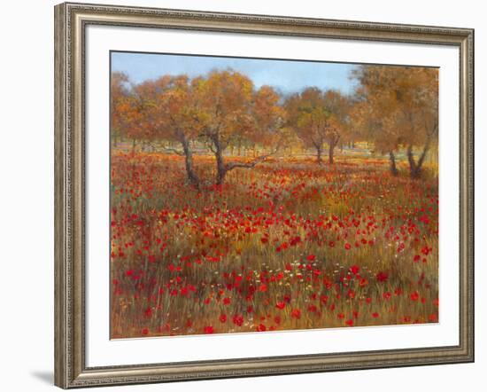 Poppy Fields In Red-Longo-Framed Art Print