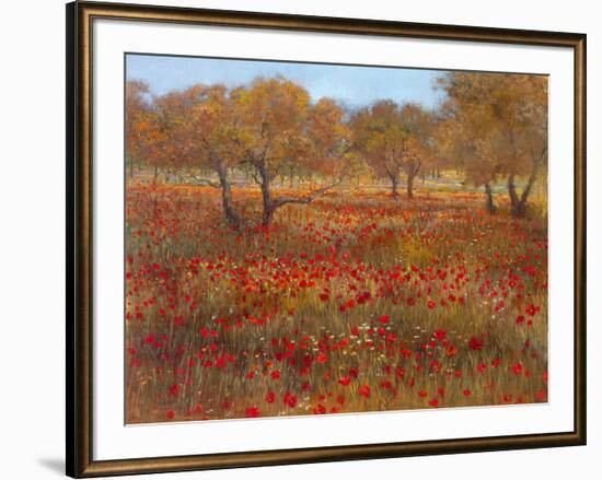 Poppy Fields In Red-Longo-Framed Art Print