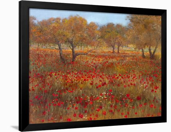 Poppy Fields In Red-Longo-Framed Art Print