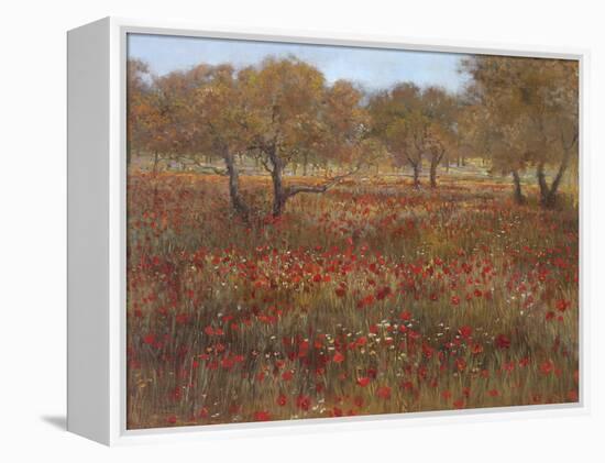 Poppy Fields In Red-Longo-Framed Stretched Canvas