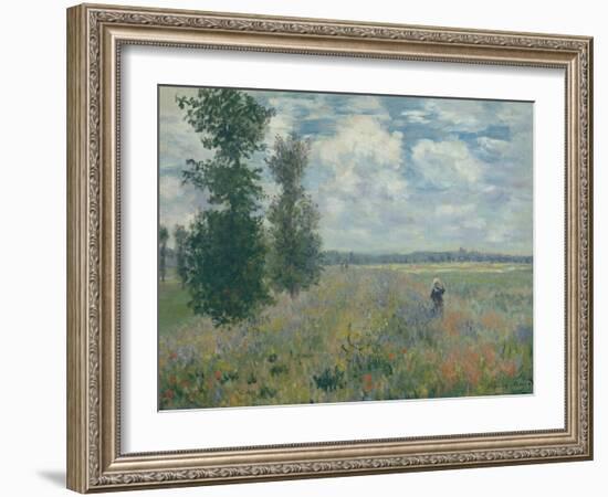 Poppy Fields Near Argenteuil, 1875-Claude Monet-Framed Giclee Print