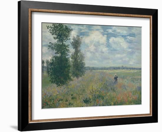 Poppy Fields Near Argenteuil, 1875-Claude Monet-Framed Giclee Print