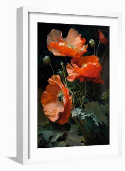 Poppy Flowers I-Vivienne Dupont-Framed Art Print