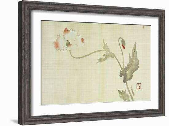 Poppy from Primrose, Mount Fuji, Bamboo and Toy Bird, Kanzan and Jittoku, Cuckoo under the Moon,…-Sakai Hoitsu-Framed Giclee Print