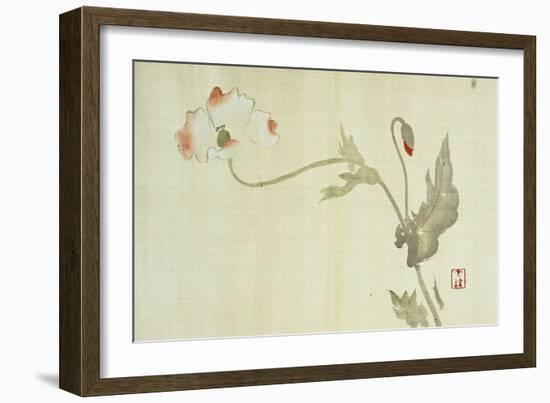 Poppy from Primrose, Mount Fuji, Bamboo and Toy Bird, Kanzan and Jittoku, Cuckoo under the Moon,…-Sakai Hoitsu-Framed Giclee Print