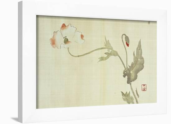 Poppy from Primrose, Mount Fuji, Bamboo and Toy Bird, Kanzan and Jittoku, Cuckoo under the Moon,…-Sakai Hoitsu-Framed Giclee Print