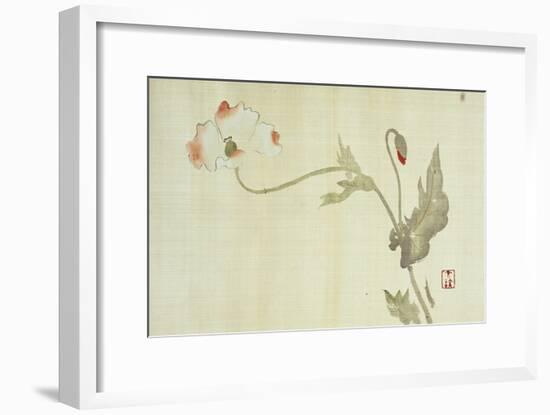 Poppy from Primrose, Mount Fuji, Bamboo and Toy Bird, Kanzan and Jittoku, Cuckoo under the Moon,…-Sakai Hoitsu-Framed Giclee Print