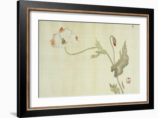 Poppy from Primrose, Mount Fuji, Bamboo and Toy Bird, Kanzan and Jittoku, Cuckoo under the Moon,…-Sakai Hoitsu-Framed Giclee Print