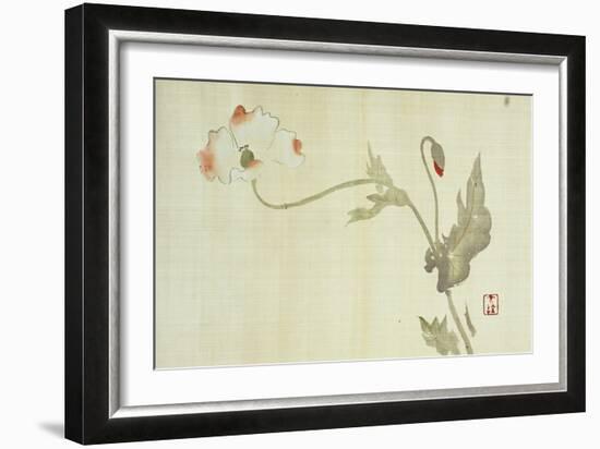 Poppy from Primrose, Mount Fuji, Bamboo and Toy Bird, Kanzan and Jittoku, Cuckoo under the Moon,…-Sakai Hoitsu-Framed Giclee Print