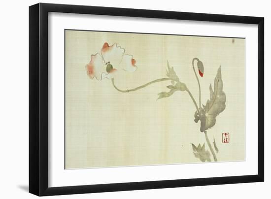 Poppy from Primrose, Mount Fuji, Bamboo and Toy Bird, Kanzan and Jittoku, Cuckoo under the Moon,…-Sakai Hoitsu-Framed Giclee Print