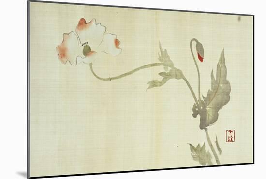 Poppy from Primrose, Mount Fuji, Bamboo and Toy Bird, Kanzan and Jittoku, Cuckoo under the Moon,…-Sakai Hoitsu-Mounted Giclee Print