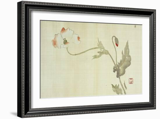 Poppy from Primrose, Mount Fuji, Bamboo and Toy Bird, Kanzan and Jittoku, Cuckoo under the Moon,…-Sakai Hoitsu-Framed Giclee Print