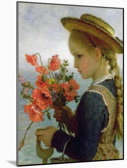 Poppy Girl-Karl Wilhelm Friedrich Bauerle-Mounted Giclee Print