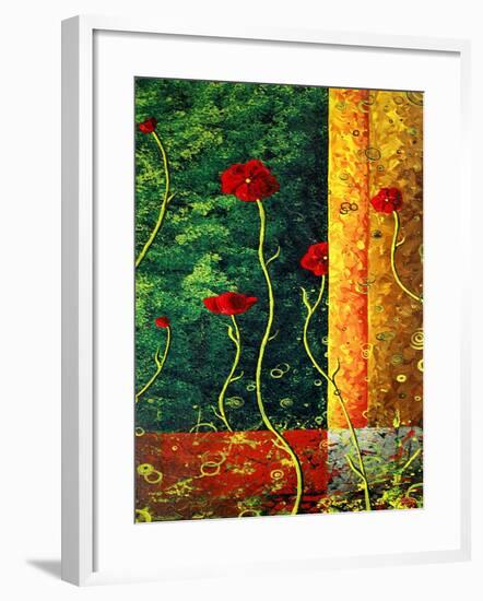 Poppy Madness-Megan Aroon Duncanson-Framed Art Print