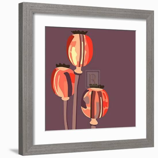 Poppy Pods-Emily Burrowes-Framed Art Print