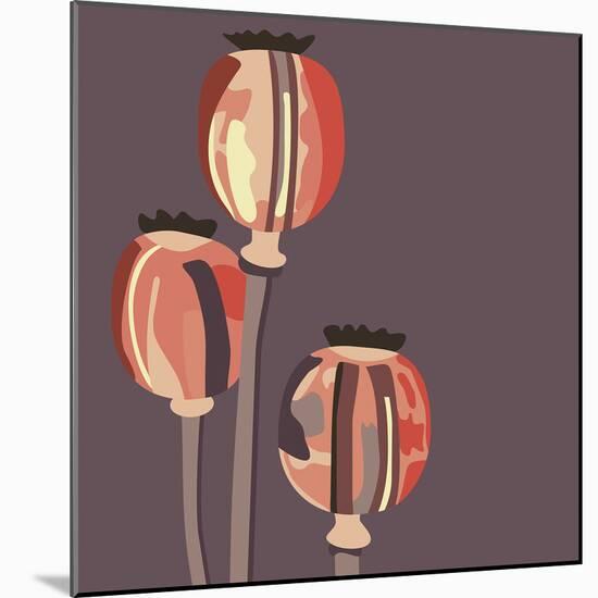 Poppy Pods-Emily Burrowes-Mounted Giclee Print