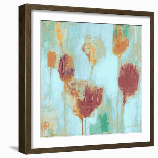 Poppy Song on Blue-Lanie Loreth-Framed Art Print