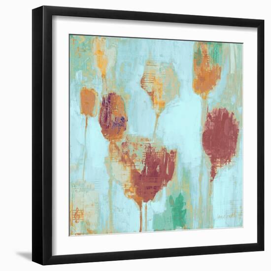 Poppy Song on Blue-Lanie Loreth-Framed Art Print