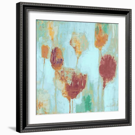 Poppy Song on Blue-Lanie Loreth-Framed Art Print